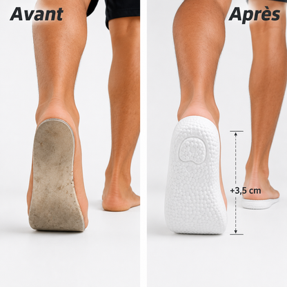 Semelles Rehaussantes Confort Homme — Jusqu'à +3,5 cm, Invisibles